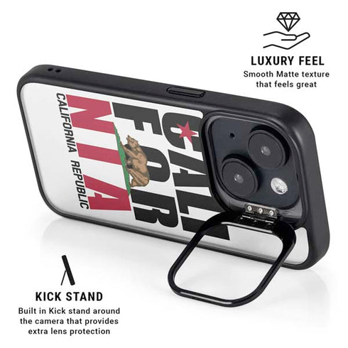 California White Block iPhone 15 Kickstand Case